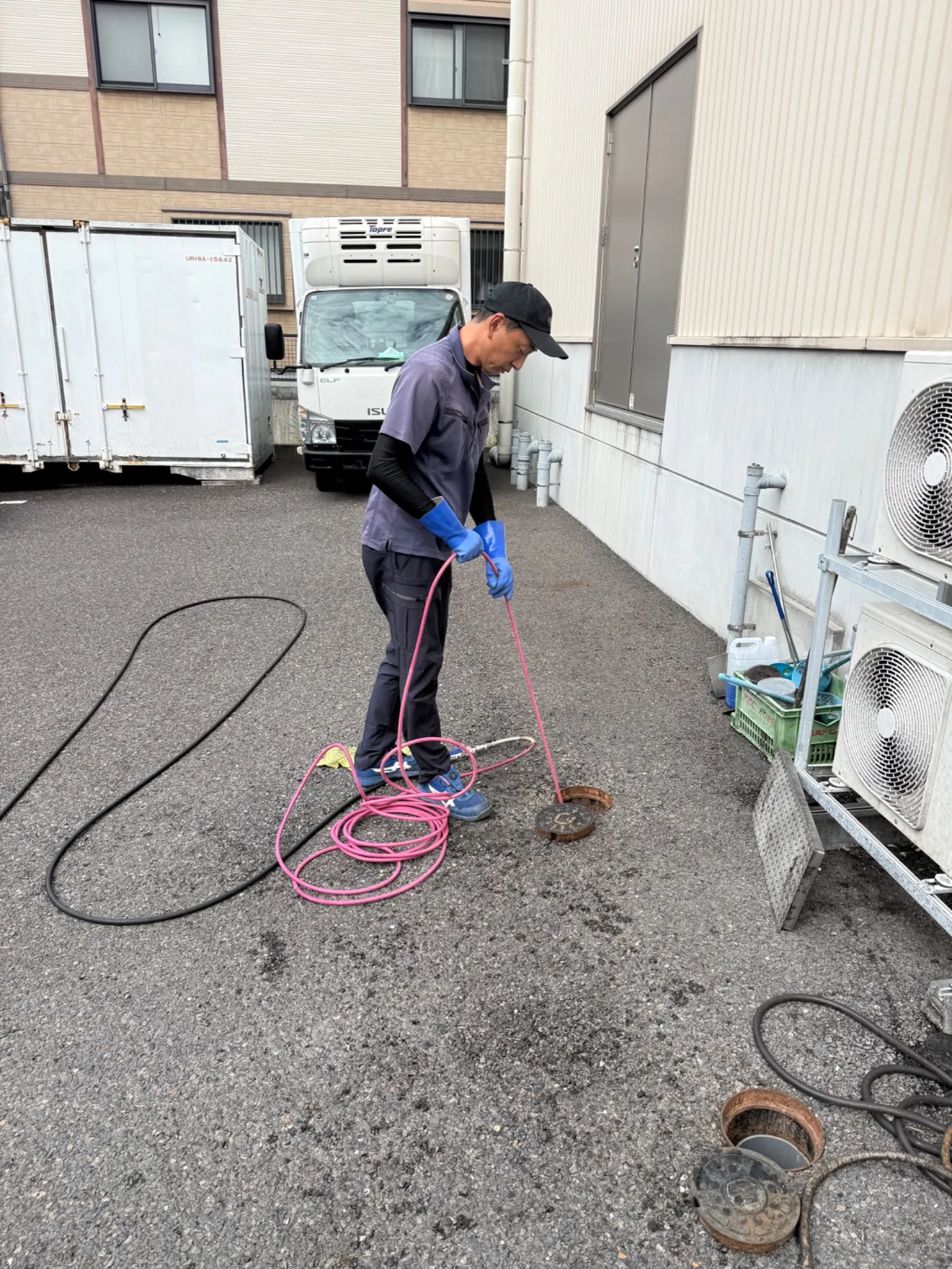 【岐阜県】食品加工工場の排水管洗浄を行いました。